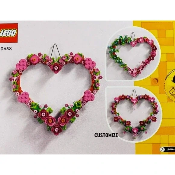 LEGO Valentine Heart Ornament 40638 Valentines Day Customizable